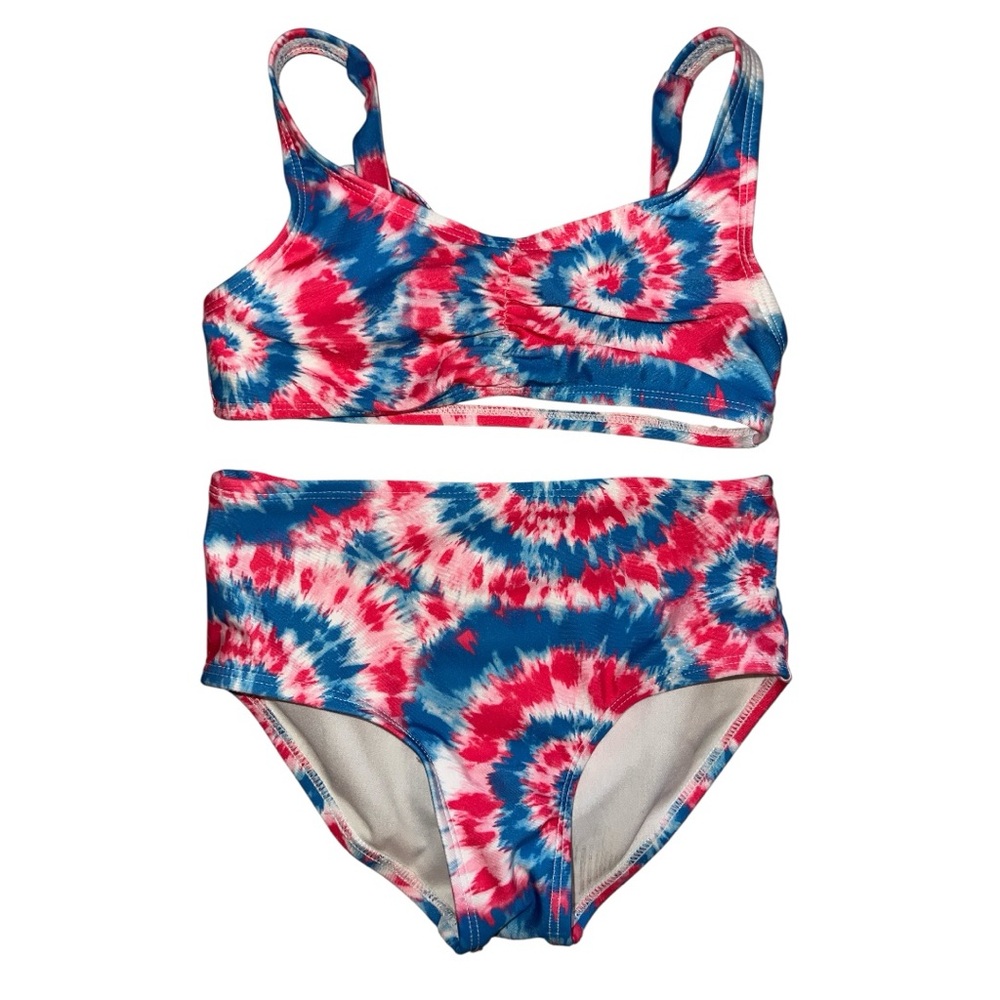 Art Class Tie-Dye Bikini Set - Red, Blue, White